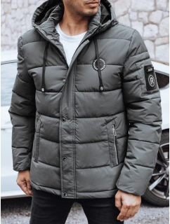 Pánská prošívaná zimní bunda s kapucí v grafitové barvě Dstreet model 21991426 - FashionStreet