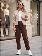 Dámske džínsy Mom Fit s hnedým pásikom FashionStreet UY3133