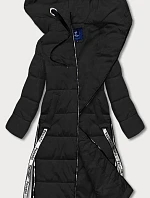 Dámska dlhá páperová bunda čierna (AG3-3038)