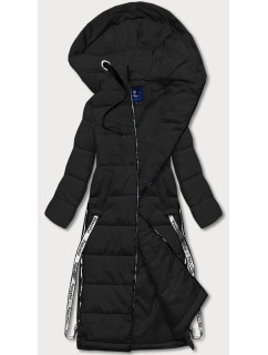 Dlhá čierna dámska páperová bunda (AG3-3038)