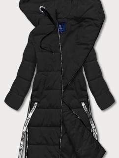Dlhá čierna dámska páperová bunda (AG3-3038)