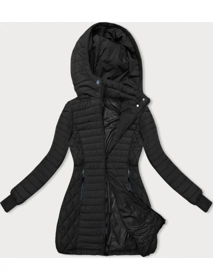 Černá dámská bunda s kapucí pro přechodné období model 18910669 - LHD Černá dámská bunda s kapucí pro přechodné období model 18910669 - LHD