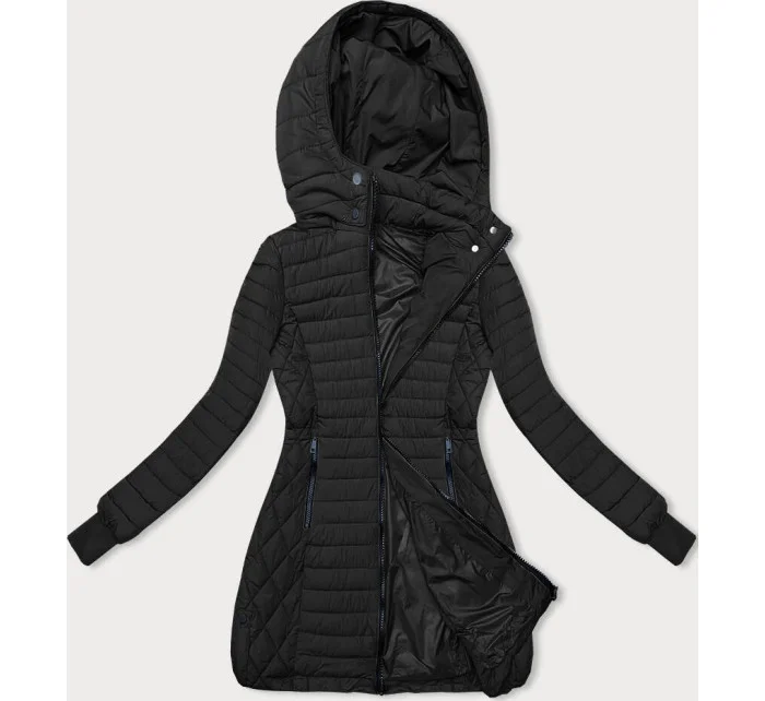 Černá dámská bunda s kapucí pro přechodné období model 18910669 - LHD Černá dámská bunda s kapucí pro přechodné období model 18910669 - LHD