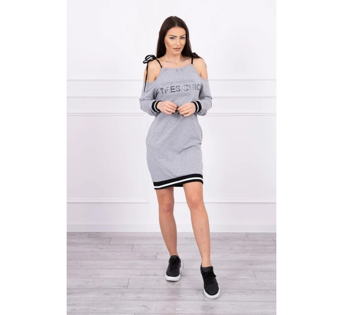 Šedé šaty Tres Chic