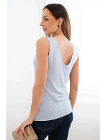 Dámska viskózna blúzka bez rukávov s výstrihom do V modrá Dámska viskózna blúzka bez rukávov s výstrihom do V modrá