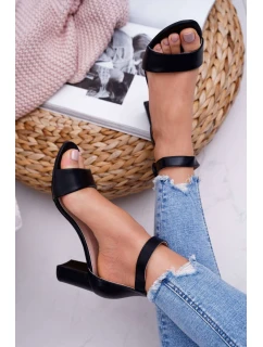 Sandały Damskie Na Słupku Czarne Lexi