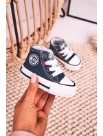 Dziecięce Wysokie Trampki Z Suwakiem BIG STAR HH374189 Granatowe Dziecięce Wysokie Trampki Z Suwakiem BIG STAR HH374189 Granatowe