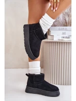 Niskie Śniegowce Damskie Na Platformie Ocieplane Futerkiem Czarne Saldren Niskie Śniegowce Damskie Na Platformie Ocieplane Futerkiem Czarne Saldren