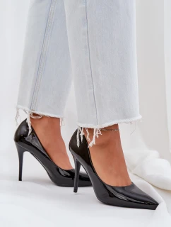 Szpilki Lakierowane Ze Szpiczastymi Noskami Czarne Omenra