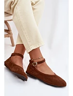 Baleríny z přírodního semiše Big Star TT274211 Camel