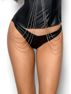 Zvodné tangá V-8325 čierna - Axami