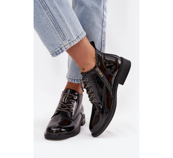 Dámske lakované čižmy D&A - čierne Dámske lakované čižmy D&A - čierne