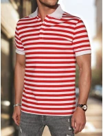 Pánske pruhované polo tričko biele FashionStreet PX0643 Pánske pruhované polo tričko biele FashionStreet PX0643