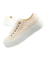 Lee Cooper Dámske šnurovacie športové topánky Beige Dámske tenisky na platforme