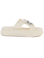 Dámske žabky na platforme so zirkónmi béžovej farby Potocki 16347