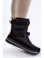 Dámské šněrovací boty do sněhu Progress model 21602444 Černé - Boto Dámské šněrovací boty do sněhu Progress model 21602444 Černé - Boto