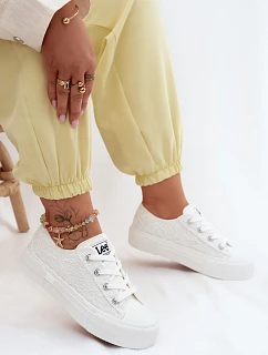Dámske šnurovacie tenisky na platforme LEE ISLA LACE WOMEN LOW 50261003.1FG White