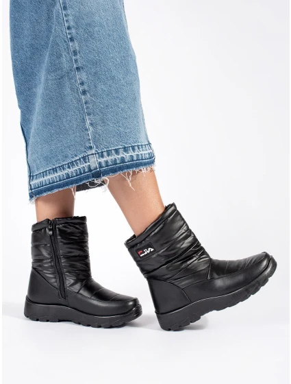 Luxusné čierne dámske snežnice na platforme