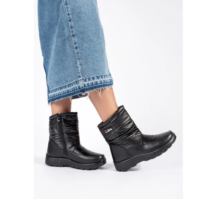 Luxusné čierne dámske snežnice na platforme