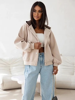 Dámská bomberová bunda s kapucí, béžová, FashionStreet TY5927