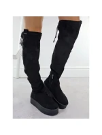 Dámské černé semišové boty na platformě model 21905119 - Big Star