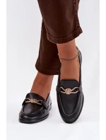 Dámské mokasíny s ozdobným detailem černé model 21900473 - Boto