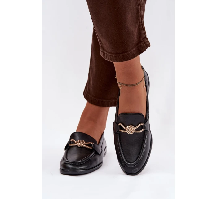 Dámské mokasíny s ozdobným detailem černé model 21900473 - Boto