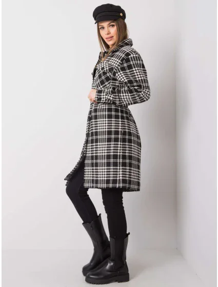 Dámský kabát LK EN černobílý model 14842313 - FPrice Dámský kabát LK EN černobílý model 14842313 - FPrice
