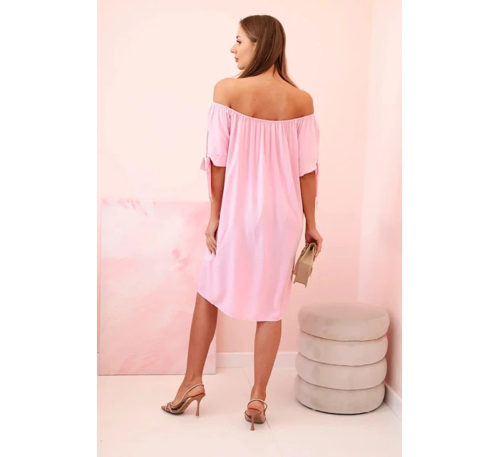 Dámske viskózové šaty 81785 candy pink - Kesi