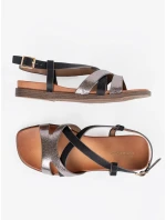 Módne čierne sandále na podpätku pre ženy Módne čierne sandále na podpätku pre ženy