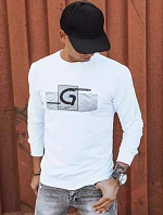 Pánska biela mikina s potlačou FashionStreet BX5370