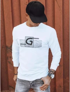 Pánska biela mikina s potlačou FashionStreet BX5370