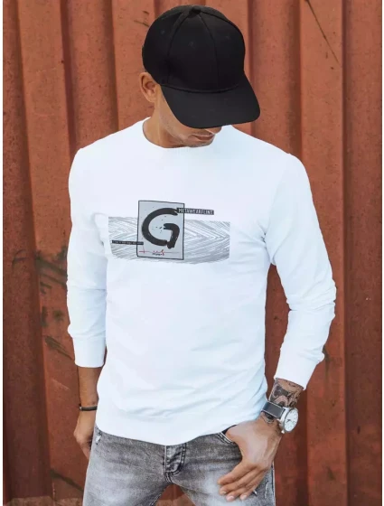 Pánská bílá mikina s potiskem Dstreet model 21966112 - FashionStreet