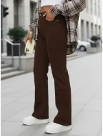 Dámske hnedé džínsy s vysokým pásom FashionStreet UY2910