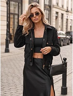 Dámska prechodná bunda z čierneho semišu FashionStreet TY5875 Dámska prechodná bunda z čierneho semišu FashionStreet TY5875
