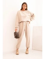 Dámska maslová súprava s voľnou mikinou a nohavicami LOVE beige Dámska maslová súprava s voľnou mikinou a nohavicami LOVE beige