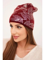 Dámska zimná vlnená čiapka s dvojitým okrajom K426 oranžová