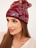 Dámska zimná vlnená čiapka s dvojitým okrajom K426 oranžová