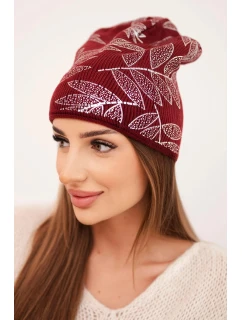 Dámska zimná vlnená čiapka s dvojitým okrajom K426 oranžová