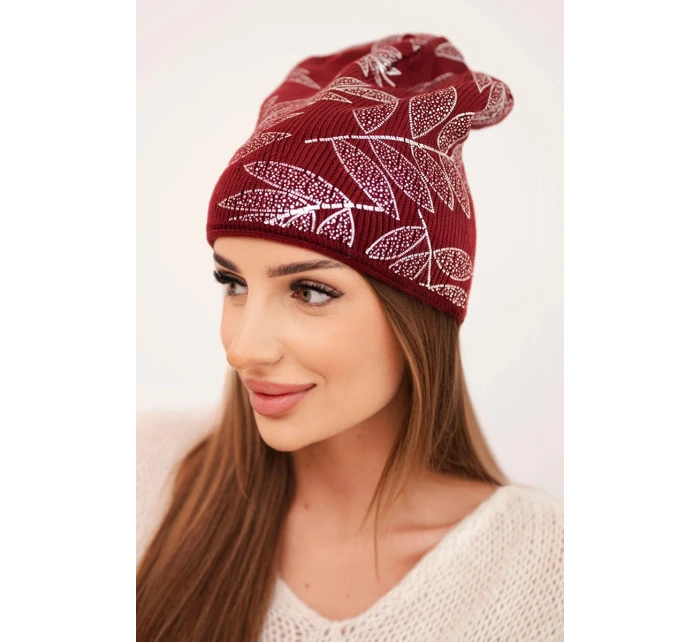 Dámska zimná vlnená čiapka s dvojitým okrajom K426 oranžová