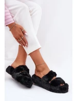 Futrzane Kapcie Damskie Na Platformie Czarne Talfedi Futrzane Kapcie Damskie Na Platformie Czarne Talfedi