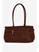 Kožená kabelka z imitace semiše  čokoládová model 22111702 - Flora&Co