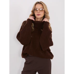 Sweter IN SW model 21782544 ciemny brązowy - FPrice Sweter IN SW model 21782544 ciemny brązowy - FPrice