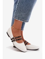 Dámske baleríny s remienkami Deliora - biele Dámske baleríny s remienkami Deliora - biele