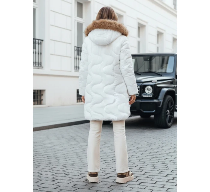 Dámska zimná bunda VIRELIA prešívaná s kapucňou biela FashionStreet TY4938