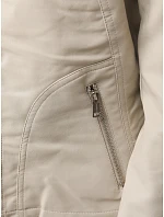 FashionStreet šedá dámska kožená bunda TY5659