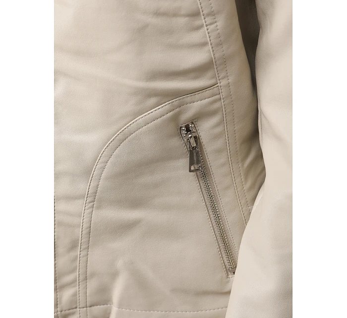 FashionStreet šedá dámska kožená bunda TY5659