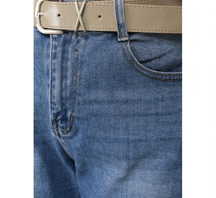 Dámske baggy modré džínsy s opaskom FashionStreet UY2945