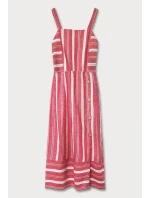 Červené bavlněné šaty model 7500078 - MADE IN ITALY Červené bavlněné šaty model 7500078 - MADE IN ITALY