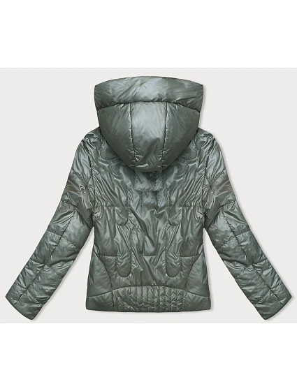 Krátká dámská prošívaná bunda v khaki barvě model 18844077 - S'WEST Krátká dámská prošívaná bunda v khaki barvě model 18844077 - S'WEST